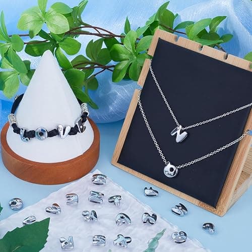 SUNNYCLUE 1 Box 52 Stück Alphabet Perlen Alphabet Buchstaben Charms Strass Buchstaben Beads Alphabetzeichen Beads Lose Az Letter Charms Abstandshalter Lose Abstandhalter Für Die Schmuckherstellung thumbnail 4