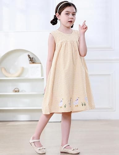 FreeLu Toddler Girls Cotton Summer Short Sleeve Dress Cartoon Print Casual Jersey Dresses thumbnail 3