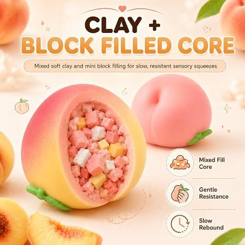Crunchy Squishy (Crunchy Pink Peach) | Durable Portable Slow Rebound Calming Tool for Kids Adults thumbnail 3