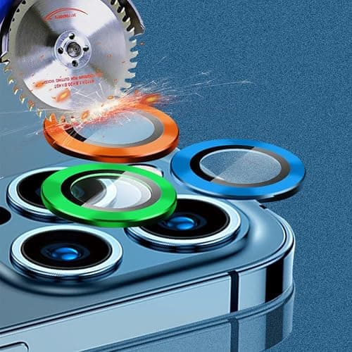 Omorro Compatible for iPhone13 Pro/13 Pro Max Luminous Camera Lens Protector Ultra Thin Film Tempered Glass Camera Screen Protector Shockproof Cover Orange thumbnail 2