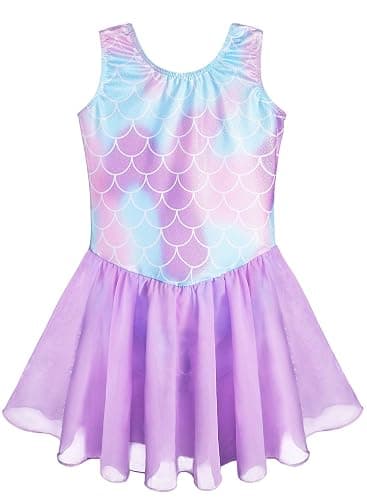Girls Gymnastics Leotards with Skirt Ballet Tutu Dance Dress Toddler Kid Flutter Sleeve Mermaid Gymnastic Dancewear 2-11Y - Image 1