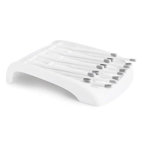 Munchkin Fold Baby Bottle Drying Rack - Compact Design Folds Flat for Easy Storage, White/Grey thumbnail 5