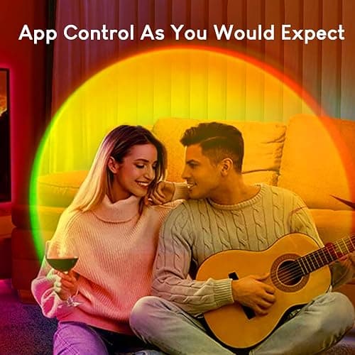 Tsrarey Sunset Lamp Multicolor Changed Night Light Projector with Button Switch,APP Control,360°Rotation for Room Decor,Party,Tiktok Live,Photography - Multicolor-A thumbnail 7