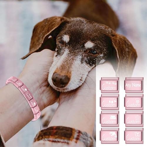 papasgix 1-5pcs Custom Italian Charms Links with Text, Personalized Gold Italian Charms Italian Silver Charm Bracelet Link Personalized Bracelet DIY Gift thumbnail 5