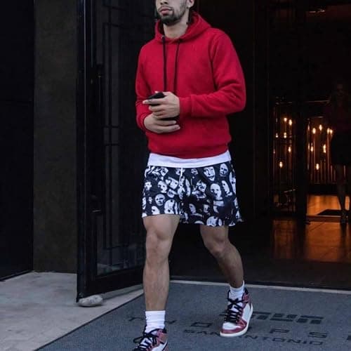 DIOTSR Mens Graphic Print Shorts Cool Mesh Basketball Shorts Casual Flat Front Shorts Summer Drawstring thumbnail 2