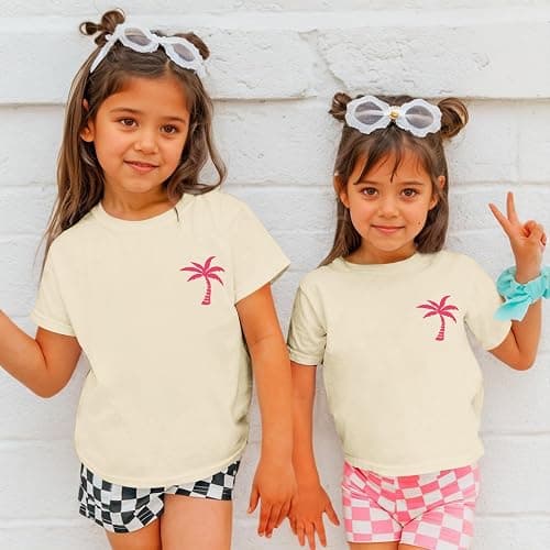 QISSYILY Girls Palm Tree Graphic Tees Beach Hawaiian Cotton T Shirts Tropical Ocean Vibes Outfits Cute Preppy Vacation Tops thumbnail 3
