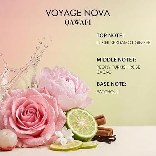 QAWAFI Voyage Nova Eau de Parfum for Women, Lychee Bergamot Ginger, Rose Peony Cocoa Blossom, Elegant Patchouli, Long Lasting Spring Fall Perfume, 50ml &1.7fl oz thumbnail 4