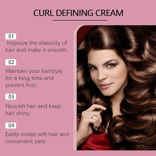 Curl Defining Cream Styling Volume Moisture Natural Shine Curl Styling Cream Anti-Frizz Bouncy Resilient Enhancer Styling Lotion Natural Wavy 114g thumbnail 6