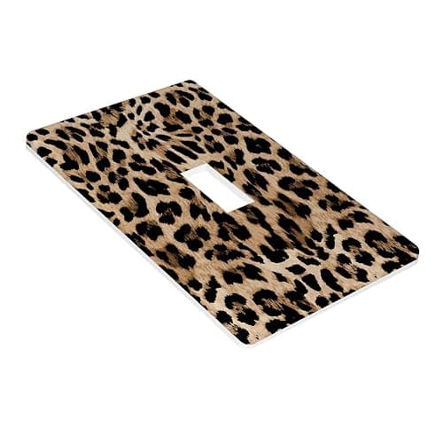 Leopard Single Toggle Light Switch Plate Decorative, Wild Animals Skin Cheetah Fur Spots 1 Gang Wall Plates Cover Electrical Switchplate for Kitchen Bathroom Bedroom Living Room Home Decor Faceplate thumbnail 4