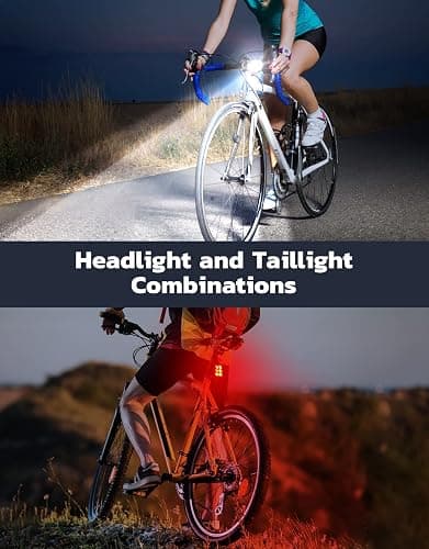 Zewdov Bike Lights for Night Riding, USB Rechargeable Bike Lights Front and Back, Waterproof IP65 Bicycle Light, 4+6 Modes Bike Headlight and Tail Light Set,1.5 Hrs Fast Charging, Easy to Install thumbnail 2