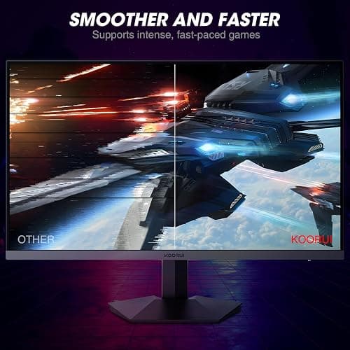 KOORUI GN02 27-inch 240Hz Gaming Monitor, 1ms FHD 1080p, G-SYNC and FreeSync Premium, HDMI 2.0/DP 1.4, Xbox PS5 Switch Ready, VESA, Tilt, Black thumbnail 5
