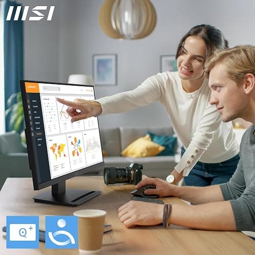 msi PRO MP243L E14 24-inch IPS 1920 x 1080 (FHD) Gaming Office Monitor, 144Hz, Free-Synch, HDR Ready, HDMI, VGA Port,VESA Mountable, Tilt, 4-Side Slim Bezel,1ms, Black thumbnail 4