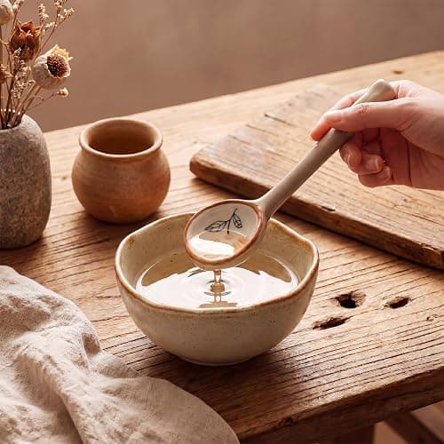 Mifoci 8 oz Set of 4 Ceramic Small Bowls, Cereal Bowls for Dessert, Yogurt, Dipping, Side Dishes, Farmhouse Vintage Dinnerware for Kitchen Weddings thumbnail 6