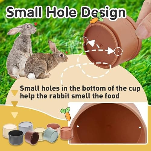 Iffitya 8 Pcs Stacking Cups for Rabbits, Colorful Bunny Toys for Rabbits and Small Animals, Nesting Rabbit Toys of Different Sizes, Bunny Stacking Cups for Hiding Food and Playing thumbnail 6