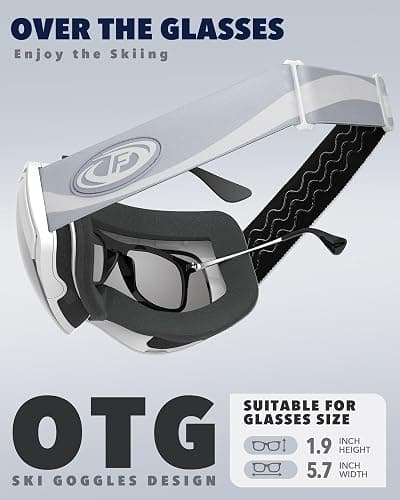 findway Ski Goggles OTG for Women Men Adult Youth-Over Glasses Snow Goggles-Interchangeable Lens,Anti Fog Snowboard Goggles thumbnail 3