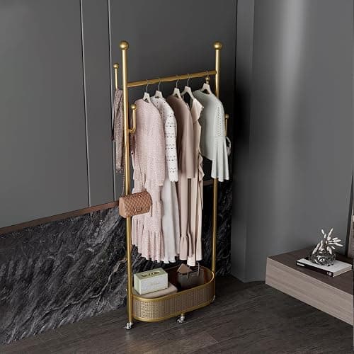 Multifunctional coat rack with storage basket 360° movable rotation｜Bedroom and living room storage artifact｜Hanging clothes/hats/bags/scarves｜Space-saving and stylish home｜Home essential thumbnail 5