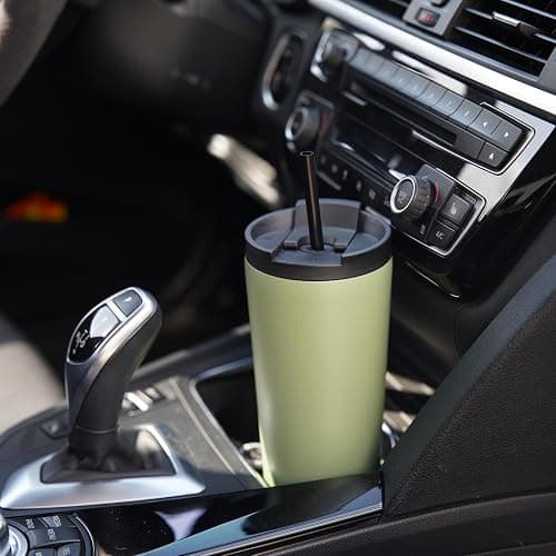 Konokyo 18 OZ Insulated Tumbler with Lid and 2 Straws Stainless Steel Water Bottle Vacuum Travel Mug Coffee Cup,Taro thumbnail 2