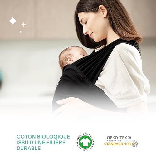 Koala Babycare echarpe de portage bebe -Cuddle Band 2.0 La plus Facile à porter - écharpe de portage bébé élastique Approuvée jusqu'à 15kg - Ajustable et Unisexe thumbnail 5