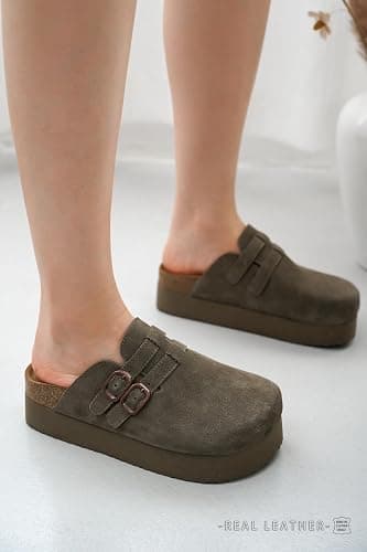 Project Cloud 100% Genuine Leather Clogs for Women - Wedge Womens Clogs Platform Sandals with Memory Foam Insole - Heeled Mules for Women 2025 (Stephi) thumbnail 2