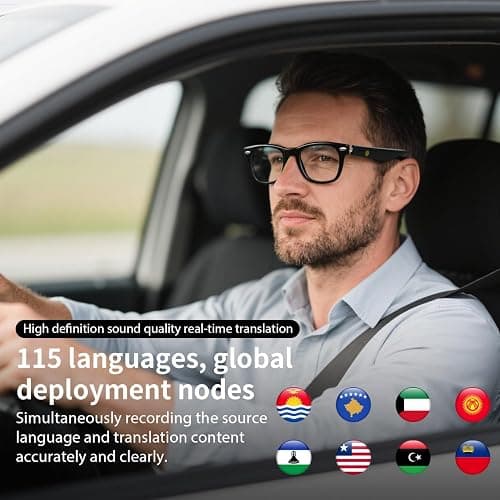 AI Smart Translation Glasses, Noise Reduction & Anti-Blue Light, Powered By GPT, Support 165+ Languages Multi-Functional Translator Glasses, Unisex Audio Bluetooth Glasses for Work, Travel & Study thumbnail 3