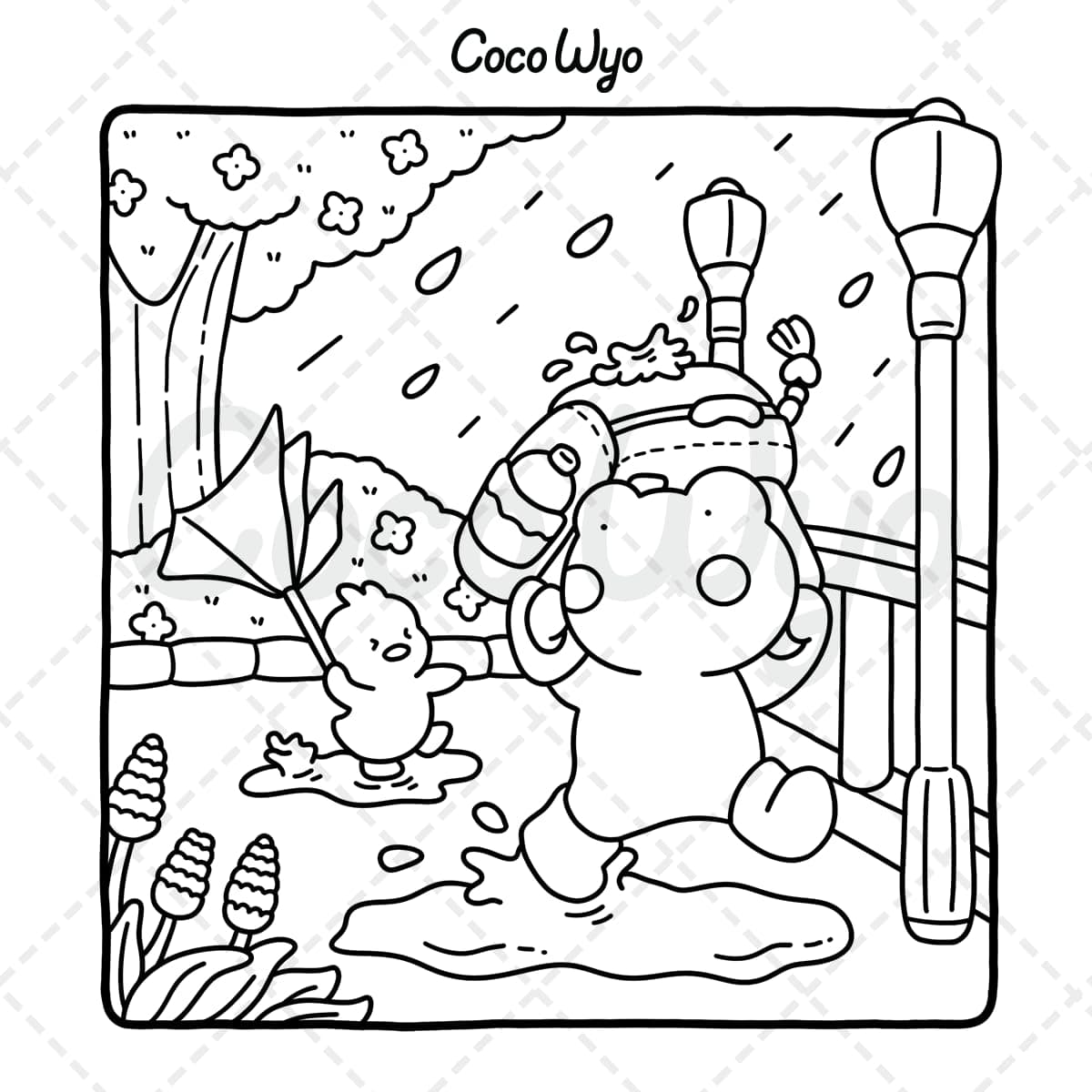 Little Cuddles: Coloring Book for Adults and Teens Featuring Cute Animal Friends for Relaxation thumbnail 11