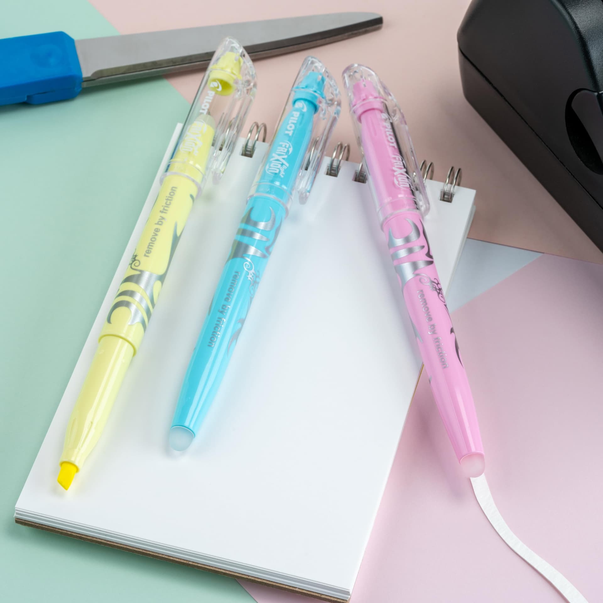 Pilot, FriXion Light Pastel Erasable Highlighters, Chisel Tip, Pack of 5, Pastel Blue, Pink, Yellow, Green & Purple thumbnail 2