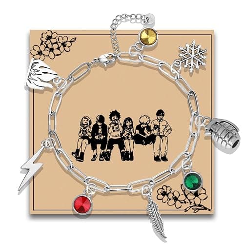 MAOFAED Japan Anime Charms Bracelet, Paperclip Chain Bracelet for Men Women, Anime Lover Gift(herolink) - Image 1