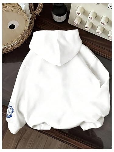 RoseSeek Girl's Preppy Letter Graphic Hoodie Hooded Long Sleeve Sweatshirts Cute Pullover Tops thumbnail 2