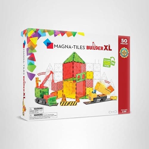 Magna-Tiles Builder XL 50-Piece Magnetic Construction Set, The Original Magnetic Building Brand thumbnail 8