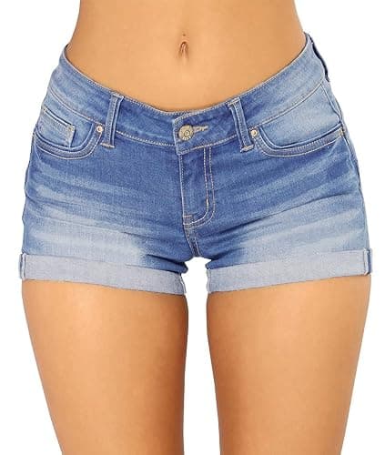 Govc Women Casual Summer Mid Waist Stretchy Denim Jean Shorts Junior Short Jeans - Image 1