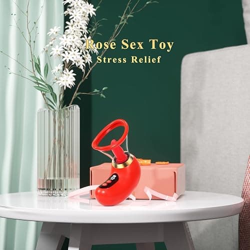 Gasevimo Vibrator Adult Sex Toys for Women - 5IN1 Sucking Vibrator Rose Sex Toy, 3 Sucking, 9 Tongue Licking & Vibrating Adult Toys, LCD Display Removable Cup Clitoral G Spot Vibrators Massage thumbnail 6