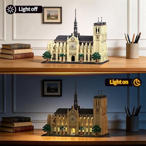 EITOLNR Notre Dame de Paris Architecture Building Set with LED Light, 1757 Pcs Collectible Model of Paris Landmark Building Blocks for Adults, Birthday Gift for Boys Girls 14+ thumbnail 4