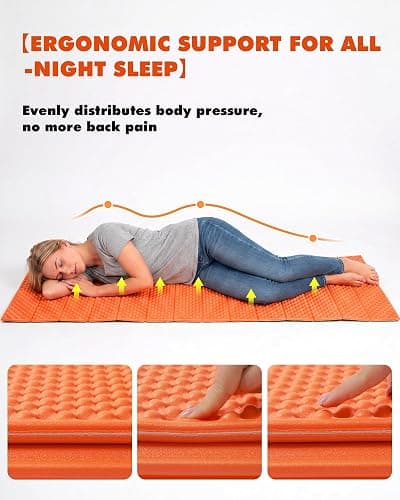 Camping Foam Sleeping Pad Lightweight Closed Cell Folding Camping Mat Moisture-Proof Camping Mattress Portable for Outdoor Hiking Mountaineering Blue thumbnail 4