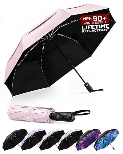 SY COMPACT Strongest Travel Umbrella – Windproof Compact Umbrella for Rain, Small, Lightweight & Portable Folding with UV Protection, Auto Open/Close, Wind-Tested, Heavy Duty for Backpack & Car, Men & Women – Factory Direct - Image 1