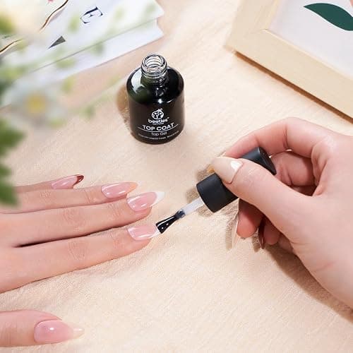 beetles Gel Polish No Wipe Gel Top Coat - Clear Color Top Coat Gel Nail Polish Shine Finish and Long Lasting, Soak Off Nail Lamp, 15ml Christmas Nails Gifts for Girls thumbnail 7