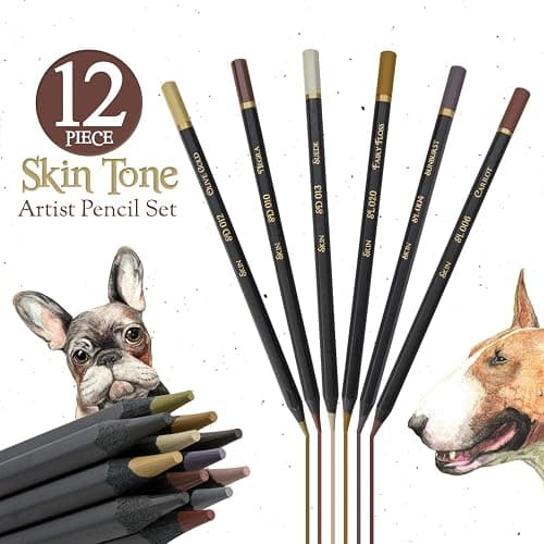 Black Widow Skin Tone Colored Pencils for Adult Coloring Books – 12 Soft Core Color Pencils for Portraits and Skintone Artists – Complete Range with Lightfast Ratings thumbnail 8