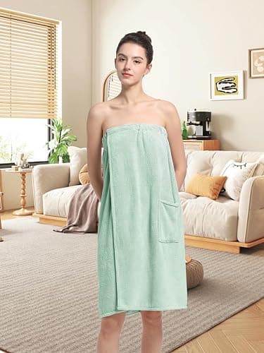 Women'S Soft Wrap Towel Full Length，Bath Robe After Shower Female Plush Long，Spa Bathrobes Lightweight With Pockets thumbnail 7