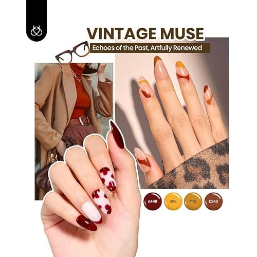 Beetles Gel Nail Polish Set - Style Manifesto 60 Colors Winter Uv Gel Polish Kit Jelly Brown Glitter Nude Pink White Red Blue Green Color Nail Polish Base &Glossy Matte Top Coat Gift for Her Women thumbnail 2