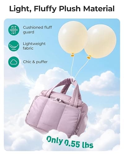 BAGSMART Toiletry Bag Large Roomy Makeup Bag, Portable Makeup Bag with Handle for Travel-Sized Shampoo, Conditioner & Brushes Set, Pink thumbnail 5
