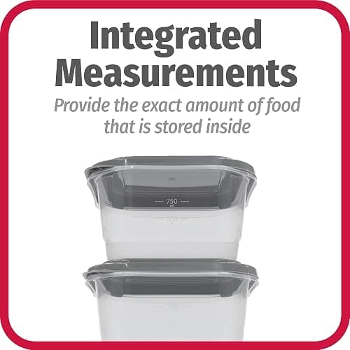 GoodCook EveryWare 60pc Container Set, BPA Free - 60-Piece Food Container Set, Microwave and Freezer Safe, Embossed Measurements, Secure Lids thumbnail 4