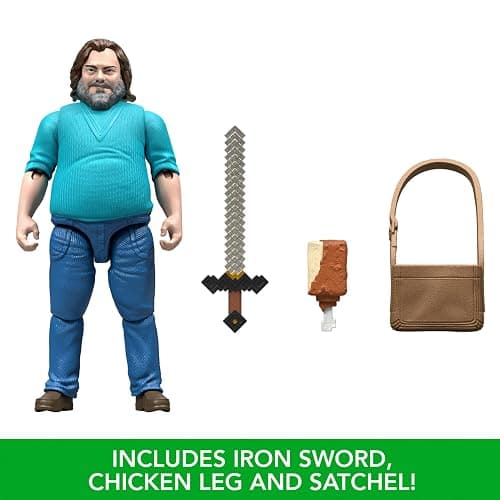 Mattel Minecraft Action Figure & Accessories Set, 4-inch Steve Posable Character Collectible Inspired by A Minecraft Movie thumbnail 4
