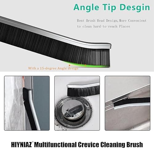 Hiyniaz 3Pcs Crevice Cleaning Brush Tool Grout Brush Cleaning Supplies, Home Essentials Bathroom Multifunctional Gap Scrub Hard Bristle Brushes for Household Use (3PCS-Black) thumbnail 6