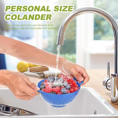 4 Pack Small Colander for Kitchen Mini Plastic Strainer Dish Safe for Veggies Berry Fruits Food 7.87 x 7.87 x2.83 Inch Dishwasher Safe thumbnail 5