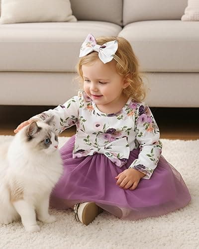 Baby Girl Dress Newborn Toddler Girl Fall Winter Dress Tutu Tulle Dresses for Girls thumbnail 3