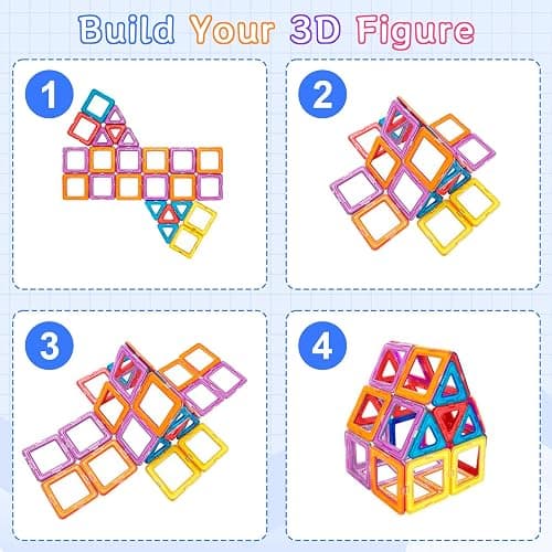 AQXONG 126 Pcs Ensemble de Blocs de Construction Magnétiques, Jouets de Construction magnétiques, Jouets Éducatifs, Cadeau Parfait pour Les Garçons et Les Filles âgés de 3 à 8 Ans thumbnail 6
