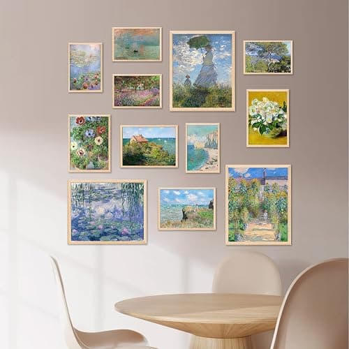 KBKBART Claude Monet Eclectic Wall Art, Monet Prints for Wall Decor, Eclectic Home Decor Canvas Impressionist Painting, Monet Water Lilies Exhibition Poster for Room Aesthetic, Classic Monet Gallery Art Prints Maximalist Decor - UNFRAMED thumbnail 6