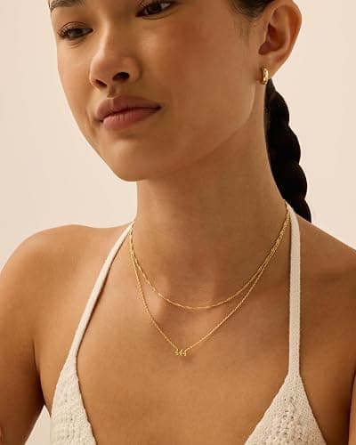 PAVOI 14K Gold Plated Angel Number Pendant Layering Necklace for Women | 999 Lucky Numerology Singapore Chain Necklace thumbnail 3