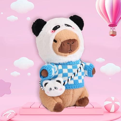 Acgtrick Capybara Plush with 9 Pcs Capybara Costume, Kawaii Dress Up Capybara Stuffed Animal, Dress Up Cute Capybara Plushies for Kids Girls Boys thumbnail 4