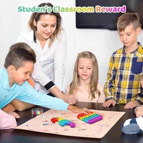 Ranzah Pop Fidget Toy Push Pop Bubble Sensory Toy For Kids And Adults Travel Poppet Toy Squishy Toy For Gifts & Parties ADHD Stress & Anxiety Relief Toy Squeeze Toddler Toy (Peach Heart) thumbnail 4