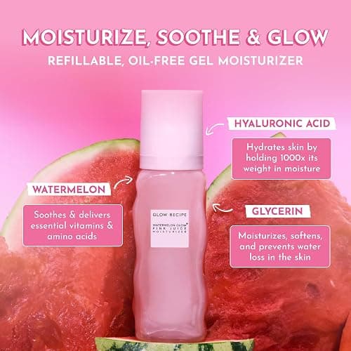 Glow Recipe Pink Juice Water Gel Face Moisturizer for Women, Men & Teens - Hydrating Hyaluronic Acid, Radiance Boosting, Non-Comedogenic, Oil-Free, Long-Lasting Korean Skin Care for Oily Skin (50ml) - 1.7 Ounce (Pack of 1) - Moisturizer thumbnail 2